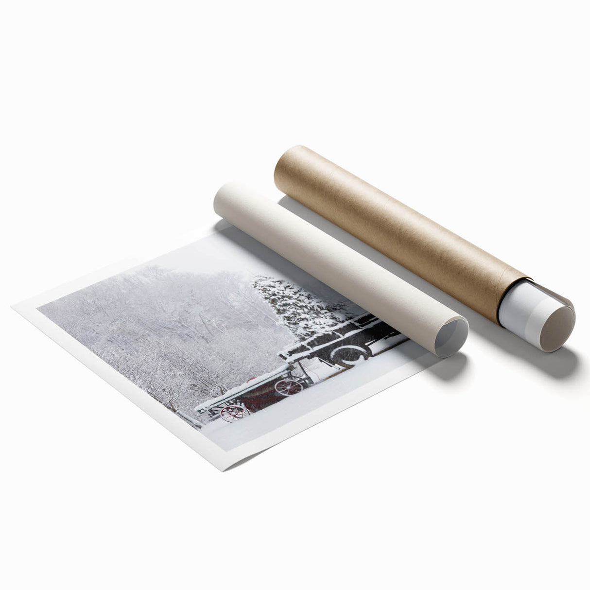 Extra large rolled print of Charlotte, North Carolina skyline with muted pastel tones, ideal for classy bathroom wall art.