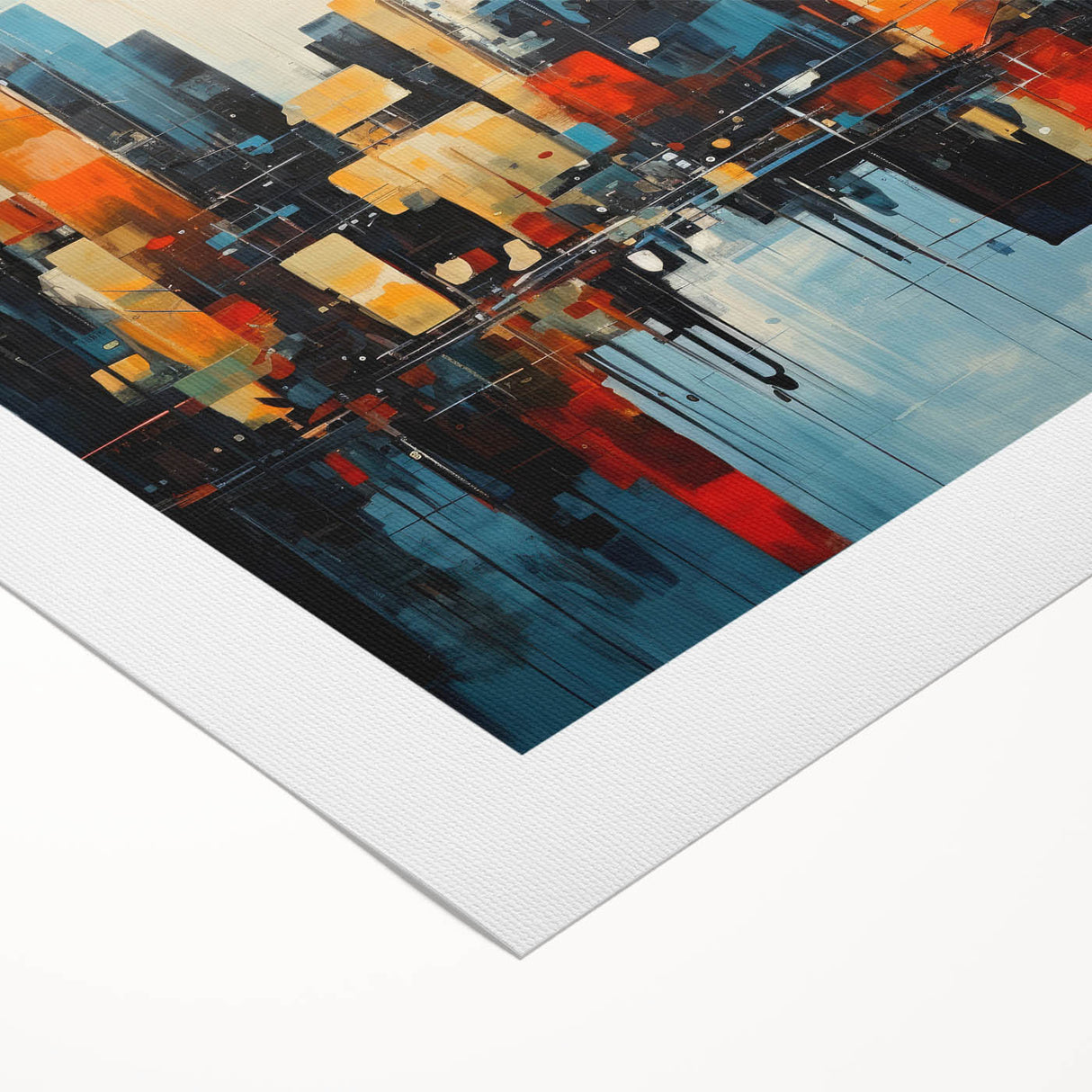 Art deco poster of Manhattan skyline in muted gray, printed on rolled canvas, suitable for dining room wall.