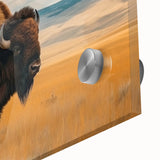 Large abstract wall art of Oklahoma scenery in muted earth tones on acrylic glass, suitable for dining room ambiance.