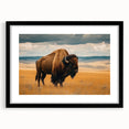 Extra large abstract art print depicting a colorful, textured Oklahoma scenery on a black framed canvas.
