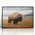 Large abstract wall art depicting Oklahoma scenery in muted earth tones on framed acrylic.