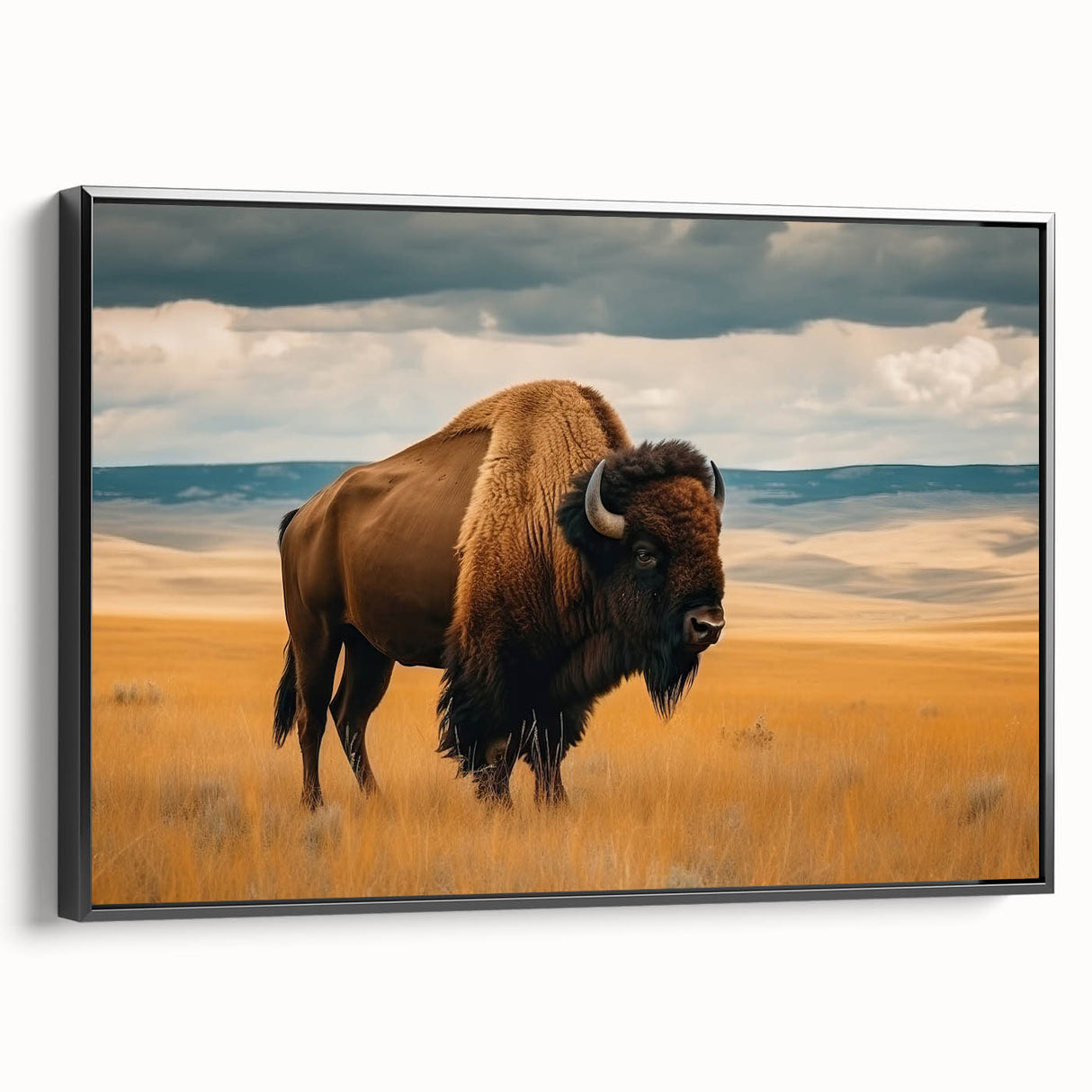 Black and white framed canvas of a vintage Oklahoma landscape, ideal for bedroom wall decor.