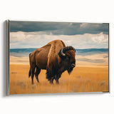 Framed canvas featuring a vintage-style landscape painting of Oklahoma, with colorful art accents on a black background.