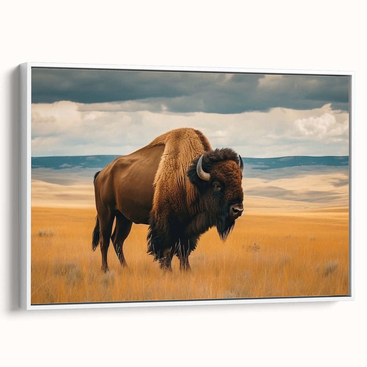 Vintage poster art of Oklahoma scenery on framed canvas, featuring colorful art in extra large size.