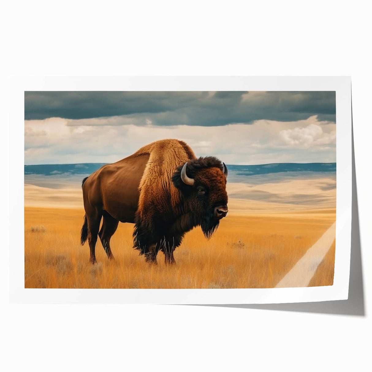 Rolled print of Oklahoma scenery with floral elements in soft pastel shades, ideal for art wall dining room.