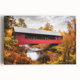 Black and white photograph of a Vermont landscape on stretched canvas, ideal for kitchen wall art.