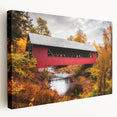 Scenic Vermont landscape on large stretched canvas, featuring autumn colors, ideal for kitchen wall art.