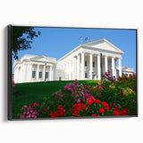 Black and white framed canvas of Virginia landscape, featuring vintage poster art style, ideal for bedroom wall decor.
