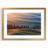 Extra large framed wall art depicting abstract textured scenery of Palouse, USA, in muted earth tones.