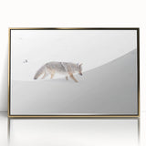 Yellowstone landscape on framed acrylic, featuring mid-century modernist style with golden hues.