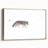 Framed canvas wall art depicting Yellowstone landscape in muted earth tones, ideal for bedroom decor.