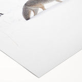 Art deco poster of Yellowstone scenery in muted green and blue tones on rolled canvas, suitable for dining room wall art.