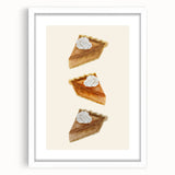 Abstract art print depicting fall colors in a white frame, ideal for dining room or bedroom decor.