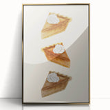 Mid-century modernist art depicting fall foliage in vibrant orange and yellow, framed acrylic print.