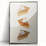 Mid-century modernist art of a fall scene in muted orange and brown tones, framed acrylic, ideal for nursery wall art.