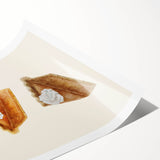 Extra large wall art featuring line art flowers in muted autumn tones on rolled canvas, suitable for large living room decor.