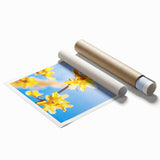 Extra large rolled canvas print featuring vibrant spring floral art.