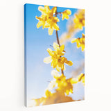 Spring-themed abstract art on large stretched canvas with soft green and pink tones, ideal for kitchen wall decor.