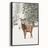 Black and white framed canvas featuring a vintage winter landscape, ideal for bedroom wall decor.