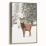 Winter landscape painting on framed canvas, featuring muted black and gold tones, ideal for bedroom wall art.