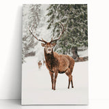 Winter tree silhouette in black and white on large stretched canvas, ideal for kitchen wall art or bedroom decor.