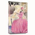 Art Deco Vogue Cover Print - Pink Gown Fashion Illustration Wall Art