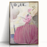 Art Deco Vogue Cover Print - Pink Gown Fashion Illustration Wall Art
