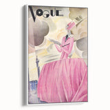 Art Deco Vogue Cover Print - Pink Gown Fashion Illustration Wall Art
