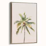 Framed canvas depicting a vintage landscape painting with muted earth tones, ideal for bedroom wall art.