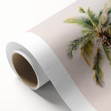 Art deco poster featuring a stylized summer scene in pastel shades on rolled canvas, ideal for nursery wall art.