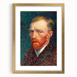 Extra large abstract art print featuring textured swirls in blue and yellow on a gold-framed canvas.