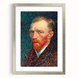 Textured abstract art print in muted blues and greens on a framed canvas, suitable for bedroom decor.