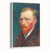 Framed canvas of Van Gogh-inspired landscape art painting, featuring colorful brush strokes on a black background.