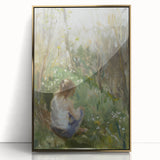 Framed abstract figurative art piece with gold accents, showcasing a dynamic design. Perfect for modern home decor, adds elegance to any space.