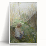 Abstract figurative art print in a sleek white frame, showcasing vibrant colors and dynamic shapes, enhancing modern decor in a contemporary setting. Perfect for art enthusiasts looking to elevate their space with a unique piece.