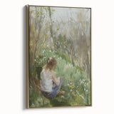 Framed abstract figurative canvas art in gold tones, showcasing dynamic shapes and textures, perfect for modern home décor. Ideal for enhancing artistic ambiance.