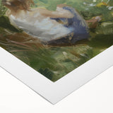 Abstract figurative wall art on rolled canvas showcasing vibrant colors and dynamic shapes, ideal for modern decor. Packaged securely in a sturdy cardboard tube.