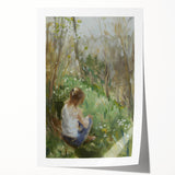 Abstract figurative rolled print showcasing vibrant colors and fluid shapes, designed for modern decor, packaged securely in a protective cardboard tube.