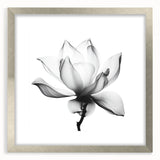 Abstract floral frame in silver with a mat, showcasing a modern design and intricate patterns, ideal for enhancing home decor and adding elegance.