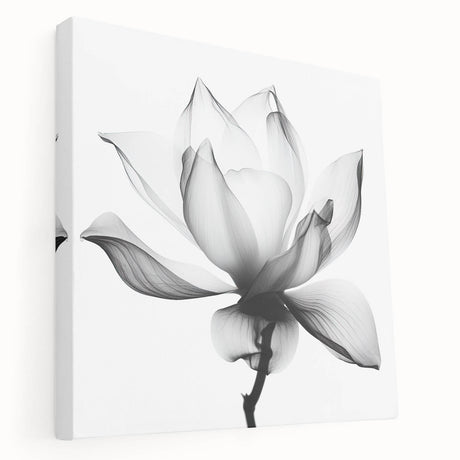 Abstract floral design on stretched canvas, showcasing vibrant colors and intricate patterns, ideal for modern home decor. This side view highlights the canvas's depth and texture, perfect for enhancing any living space.