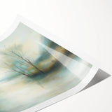 Abstract landscape rolled print showcasing vibrant colors and fluid shapes, perfect for modern home decor. Packaged securely in a protective cardboard tube.