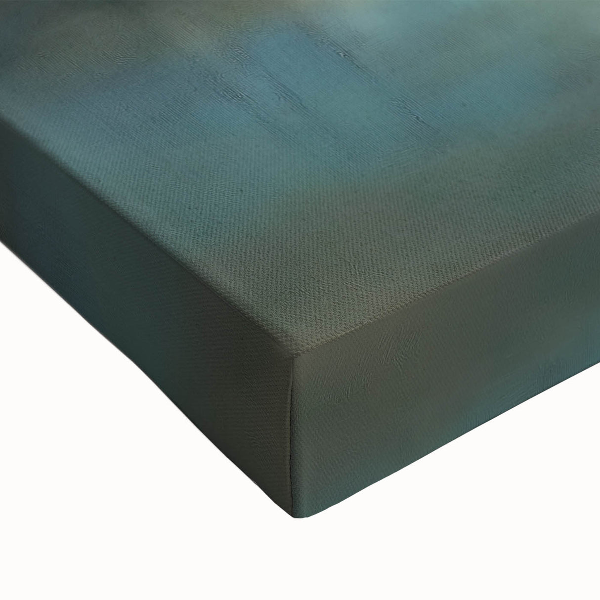 Close-up of an abstract landscape stretched canvas artwork showcasing vibrant colors and textured details, ideal for modern home decor and artistic settings.