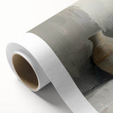 Abstract minimalist wall art on rolled canvas showcasing soft pastel colors and geometric shapes, perfect for modern home decor. Comes packaged in a protective tube.