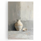 Abstract minimalist wall art stretched on canvas, showcasing soft pastel colors and geometric shapes, perfect for modern home decor and artistic expression.