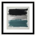 Large Abstract Wall Art – Teal, Gray & Black Modern Brush Design