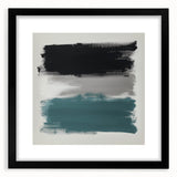 Large Abstract Wall Art – Teal, Gray & Black Modern Brush Design