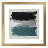 Large Abstract Wall Art – Teal, Gray & Black Modern Brush Design