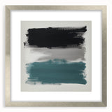 Large Abstract Wall Art – Teal, Gray & Black Modern Brush Design