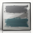Large Abstract Wall Art – Teal, Gray & Black Modern Brush Design