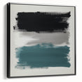 Large Abstract Wall Art – Teal, Gray & Black Modern Brush Design